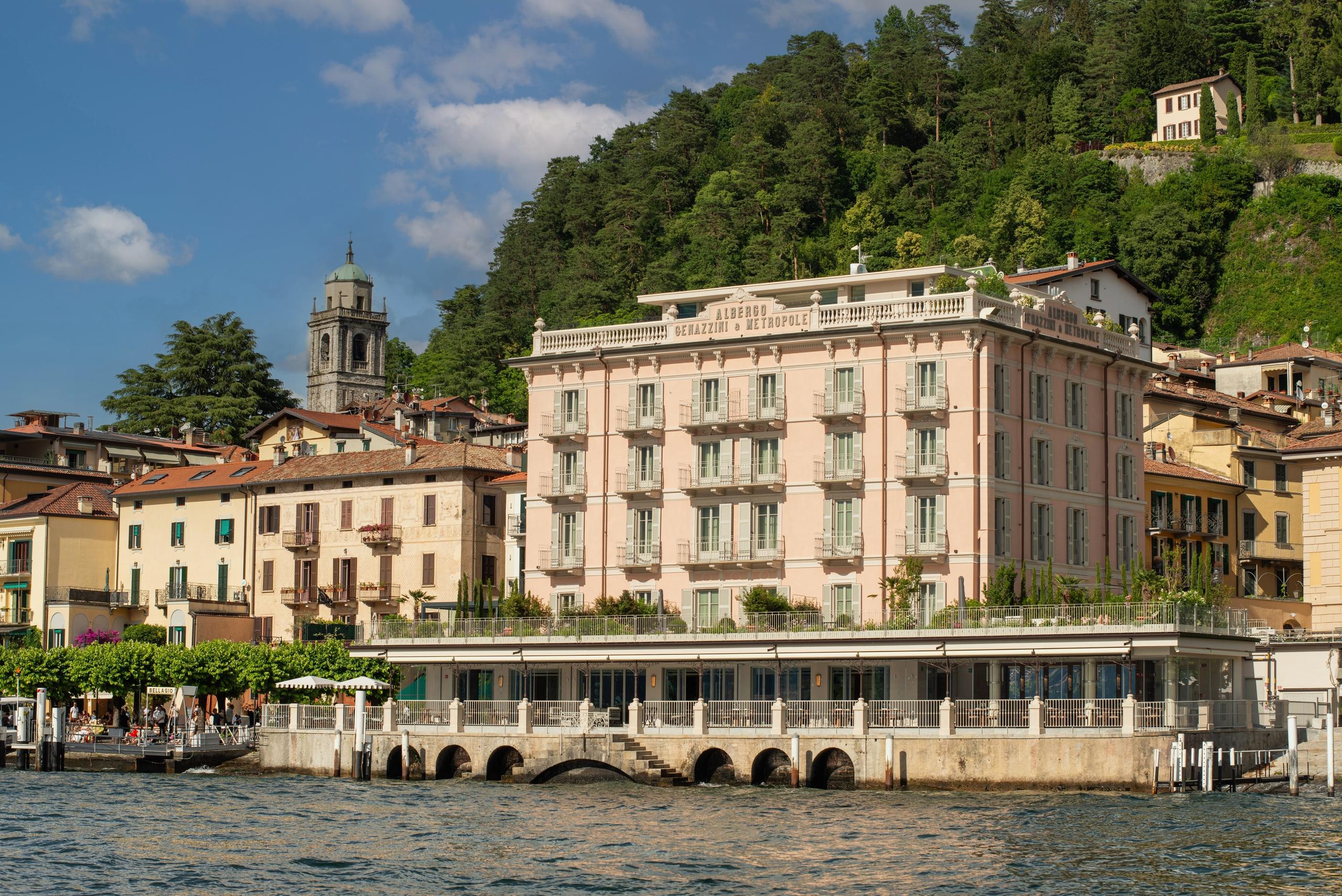 Palazzo Genazzini's lakefront façade in Bellagio, venue for weddings and events
