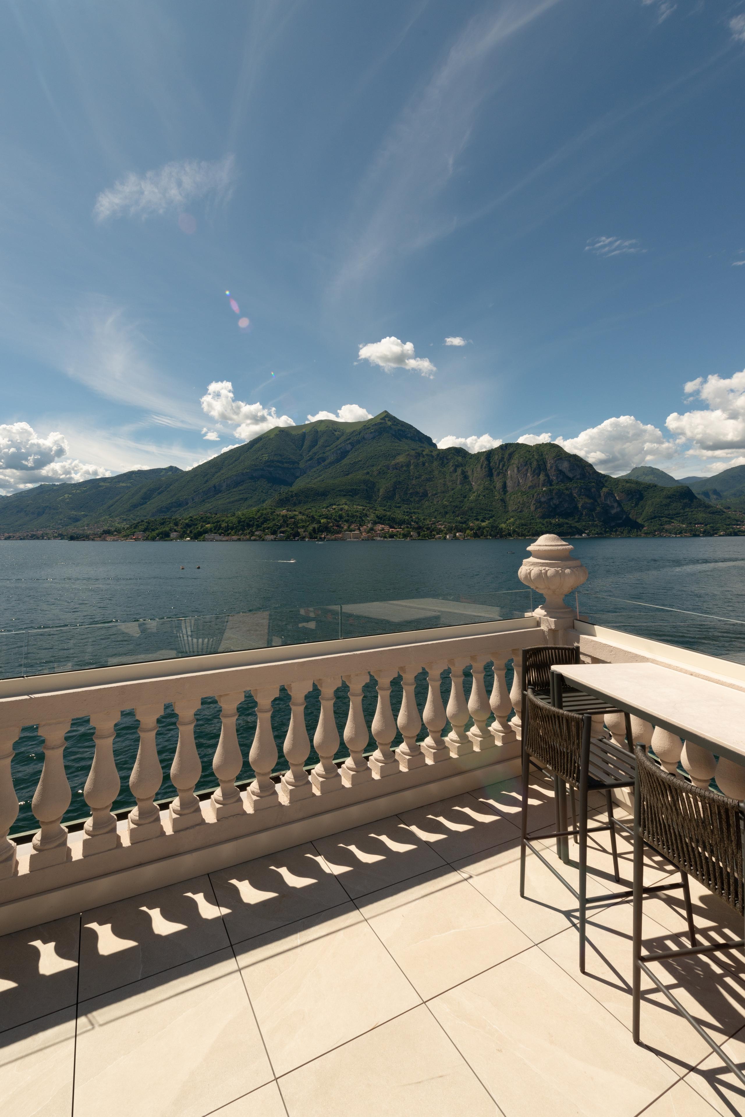 Palazzo Genazzini rooftop balustrade with lake and mountain views